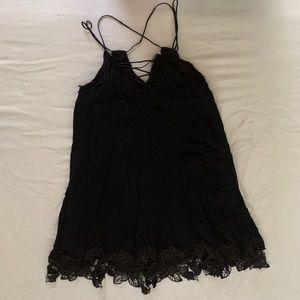 LULUS BLACK BABY DOLL MINI DRESS / COVERUP
